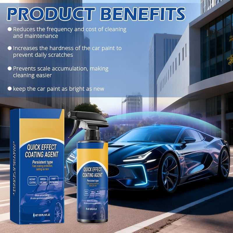 TABOUNTS 2PCS Car Coating Spray,Quick Effect Coating Agent for Car –Fast-Acting Car Coating Spray, Scratch Wax Polish & Waterless Wash,For Vehicle Exterior Care & Paint Protection(Sponge & Cloth) - Image 2